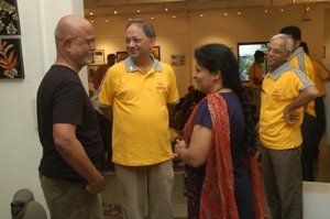 Prabhakar Kolte, Milind Sathe, Dr. Prachee Sathe and Girish Inamadar at Indiaart